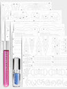 Close up of Trial Bundle with 1 colorwand and 1 deepdive colorpot on top of the 8-page stencil pack