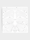 Closeup of stencil sheet with various arches and shapes.