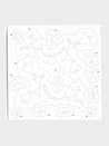 Closeup of stencil sheet with various triangle patterns.